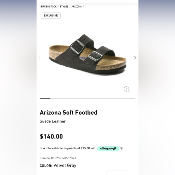 Birkenstock ArizonaSoft footbed Suede Leather-Velvet Grey - Picture 7 of 7